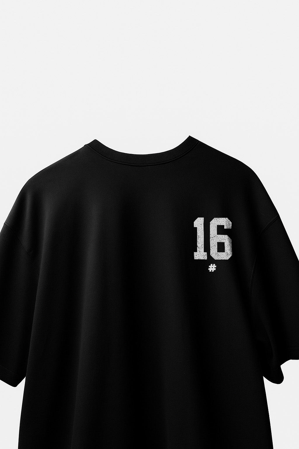Hashtag League Oversized Black Tee